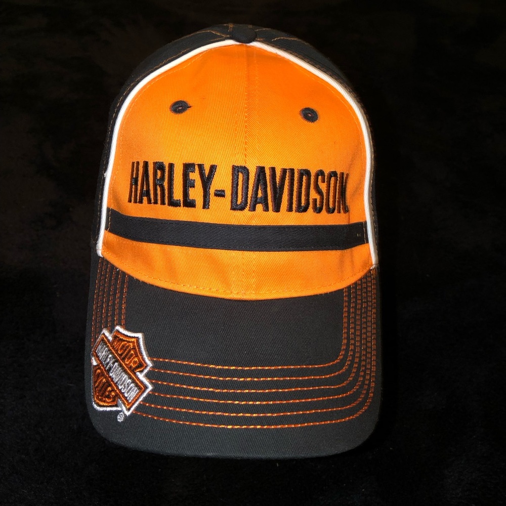 Harley-Davidson Black Cap with Orange Strap